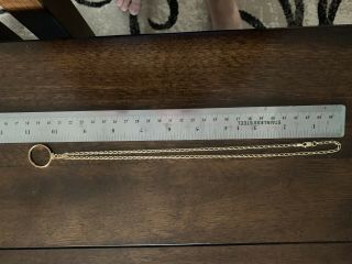 14k Solid Gold Necklace,  Vintage And Very Unique With 14k Coin Bezel W/Screw Top 2