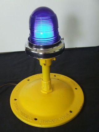 Vintage Airport Runway Cobalt Blue Taxiway Light Crouse - Hines Co.  Restored Taxi