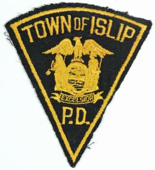 Vintage Town Of Islip,  Ny Police Patch,  Cut Edge,  Cheesecloth Back,  No Glow