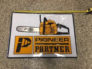 Rare Vintage Pioneer Partner Chainsaw Dealership Sign