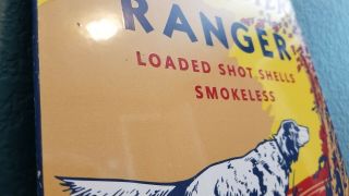 VINTAGE WINCHESTER PORCELAIN RANGER 12 GAUGE SHOT GUN SHELLS AMMO FIREARM SIGN 6