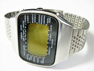 Vintage 70s Seiko Pan Am M158 5000 Lc Quartz Lcd Digital Watch Parts Repair