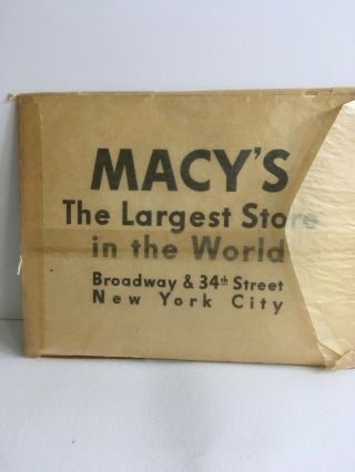 Vintage Macy ' s NYC 34th street Christmas puzzle gift from Santa.  Thanksgiving 2