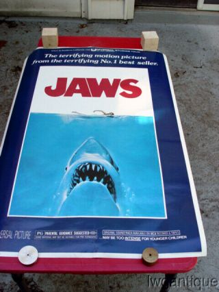 Rare Vintage 1975 Poster Pros Jaws Movie Poster Steven Spielberg Shark