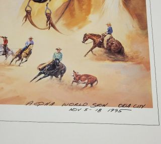 Vintage ORREN MIXER Art Print AQHA World Show Oklahoma City 1995 Signed & Dated 2