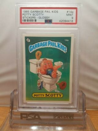 1985 Topps Garbage Pail Kids 1st Series 14a Potty Scotty Glossy Psa 9 Rare