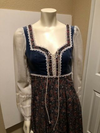 Jessica Mcclintock Gunne Sax Size 7 Romantic Renaissance Long Dress Costume