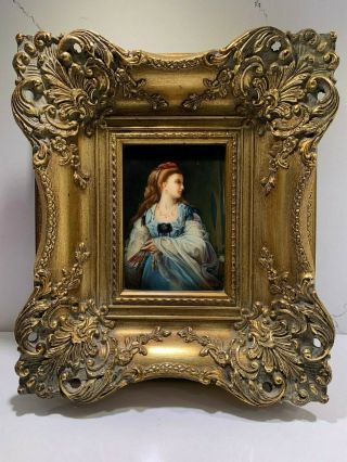J.  Collins Painting In A Vintage Frame Portrait Of A Women