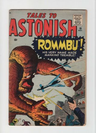 Tales To Astonish 19 Fn - 5.  5 Vintage Marvel Atlas Comic Horror Pre - Hero 10c