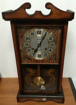 Vintage Regulator Alaron 31 Day Pendulum Key Wind Wall Clock Great