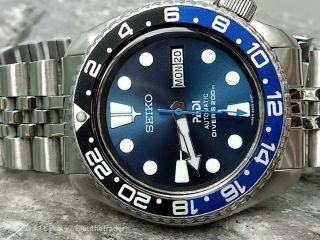 Vintage Seiko Diver 6309 - 729a Padi Mod Slim Turtle Automatic Men Watch 7d3