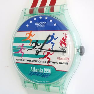Swiss Swatch Maxi Wall Clock Olympic Games Atlanta 1996 Rare Model 83 Inch Watch