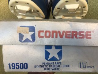Vintage Converse Pennant Race Synthetic MLB Baseball Cleats Sz.  11 Collectible 8