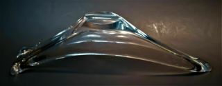 Daum Crystal Elongated Art Glass Bowl Vase Vintage Centerpiece 1950s France 5
