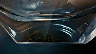 Daum Crystal Elongated Art Glass Bowl Vase Vintage Centerpiece 1950s France 6