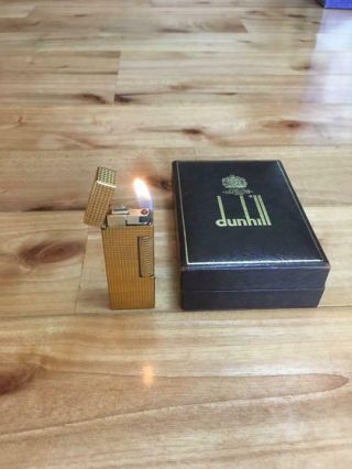 vintage dunhill rollagas lighter swiss Made gold 2