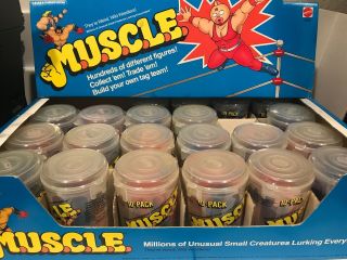 Vintage 1985 Muscle Men 10 Pack Trash Can From Fresh Case