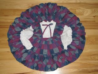 Martha’s Miniatures Purple Blue Plaid Ruffle Twirl Dress Girl 4 Pageant Bell 2