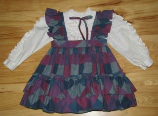 Martha’s Miniatures Purple Blue Plaid Ruffle Twirl Dress Girl 4 Pageant Bell 5
