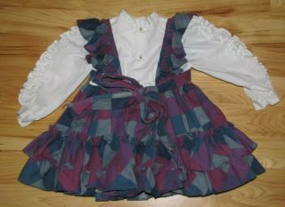 Martha’s Miniatures Purple Blue Plaid Ruffle Twirl Dress Girl 4 Pageant Bell 6