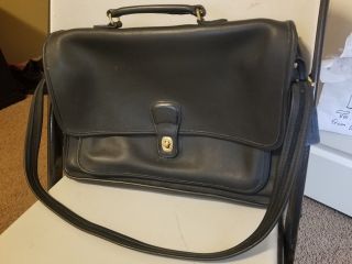 Vintage Coach Briefcase Laptop Messenger Bag In Black No E8c - 5180 Exclnt Cond.