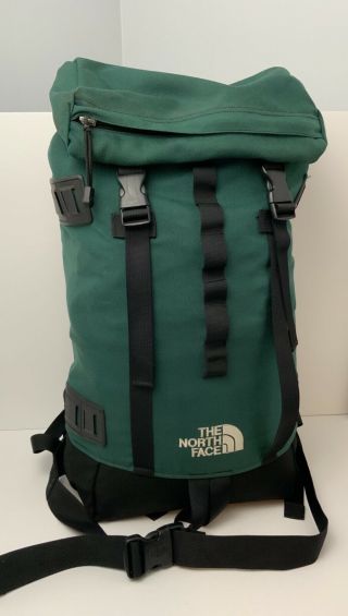 Vintage North Face Mountaineering Duffle Backpack Hiking Pack Green Soft Side