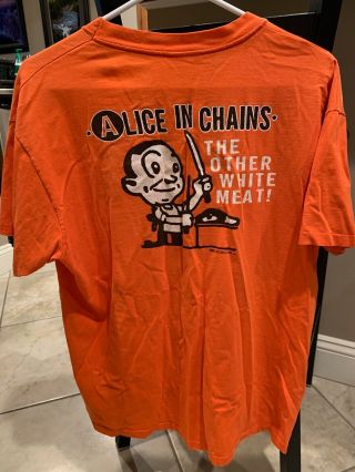 ALICE IN CHAINS Vintage Authentic 96 ' The Other White Meat T - Shirt Orange Large 3