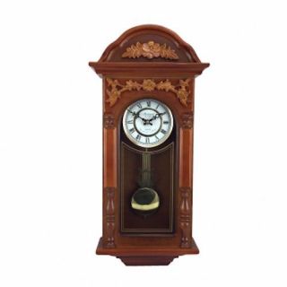 Bedford Padauk Oak Finish Antique Chiming Grandfather Wall Clock With Pendulum