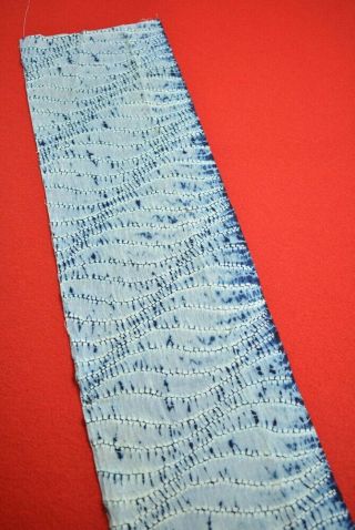 YT45/35 Vintage Japanese Fabric Cotton Antique Boro Indigo Blue SHIBORI 47.  6 