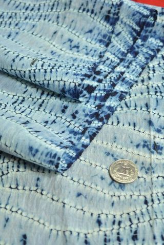 YT45/35 Vintage Japanese Fabric Cotton Antique Boro Indigo Blue SHIBORI 47.  6 