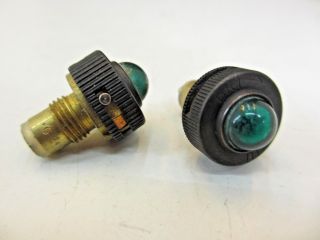 50 Vtg 1950s Dimmable Green Dash Panel Brass Indicator Light GE321G.  5 