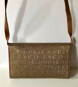 Authentic Vintage GUCCI monogram GG Tapestry Brown LEATHER purse BAG Clutch 5