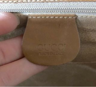 Authentic Vintage GUCCI monogram GG Tapestry Brown LEATHER purse BAG Clutch 7