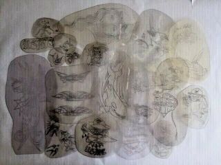 Acetate Stencils From Bert Grimms Hollywood Tattoo 70s 80s Vintage