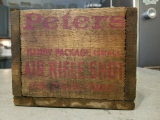 Vintage Peters Cartridge Co.  Ammo Box Air Rifle Shot Wood Crate Cinncinnati Ohio