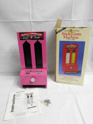 Vintage Style Stick Gum Machine Circa 1950 Coin Operated Jolly Good Pink