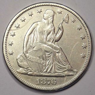 1876 - Cc Seated Liberty Half Dollar 50c - Xf Details - Rare Carson City Coin