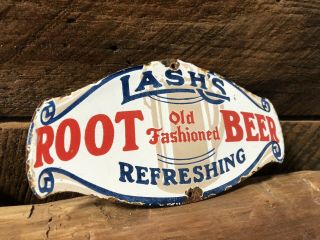 Vintage Porcelain Sign Root Beer Soda Cola Coke Coca Pepsi Dad’s Shop Gas Pump
