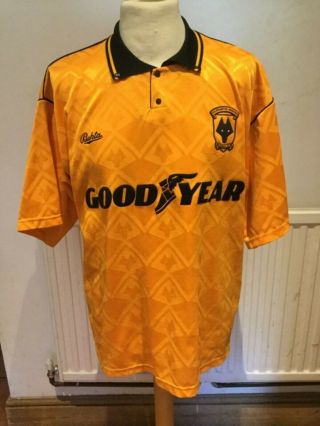 Wolverhampton Wanderers Rare Vintage Home Shirt 1990/1992 Size Large