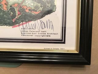 Vintage Pine Valley Golf Club Map Signed By James Izatt - Framed 2