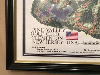 Vintage Pine Valley Golf Club Map Signed By James Izatt - Framed 3