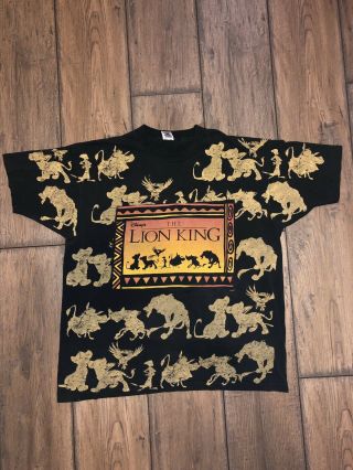 Vtg The Lion King T Shirt All Over Print Movie Promo Tee Simba Disney Xl 90’s