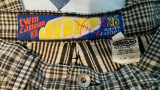 JNCO JEANS Rare Plaid Twin Cannons Orig Vintage Made In USA 3