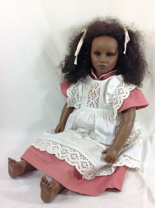 Vintage Annette Himstedt Puppen Kinder African American Doll - Fatou - 1987 2