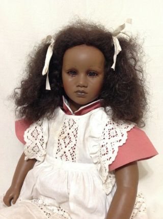 Vintage Annette Himstedt Puppen Kinder African American Doll - Fatou - 1987 3