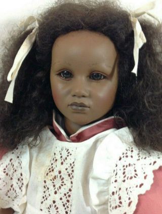Vintage Annette Himstedt Puppen Kinder African American Doll - Fatou - 1987 5