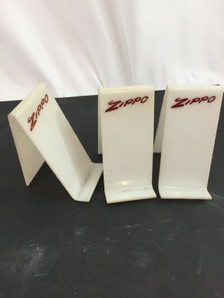 3 Vintage Zippo Lighter Dealer Display Stands For Individual Lighters