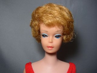 Vintage 1962 Ash Blonde Bubblecut Barbie Doll In Suit