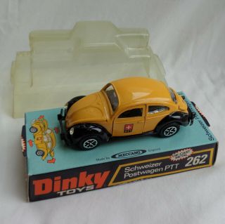 Vintage Dinky Toys No262 Volkswagen Vw Beetle Ptt Swiss Post Rare Vnmint Boxed