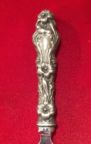 Vintage Gorham Lily Letter Opener W/ Repousse Sterling Silver Handle 4